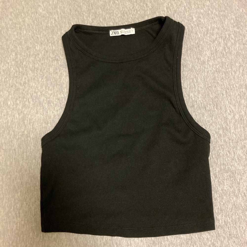 Black Zara High Neck Tank